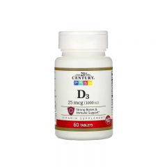 21st Century Vitamin D3 25 mcg (1000 IU)