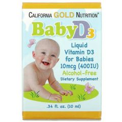 California GOLD Nutrition Baby D3 Liquid vitamin D3 10 mcg