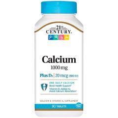 21st Century Calcium 1000 mg + D3 20 mcg