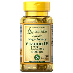 Puritan`s Pride Vitamin D3 125 mcg (5000 IU)