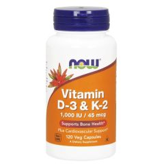 NOW Vitamin D3 & K2, 1000 IU / 45 μg