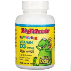 Natural Factors Big Friends Chawable Vitamin D3 10 mcg