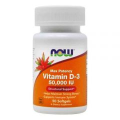 NOW Vitamin D3 Max Potency Structural Support 50000 IU