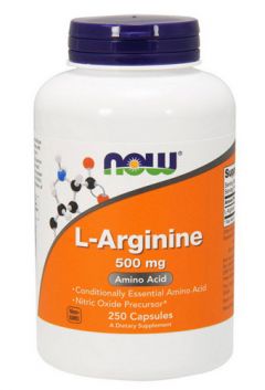 NOW L-arginine 500 mg, 250 cap