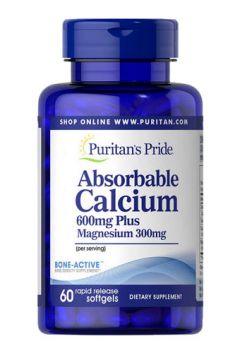 Puritan`s Pride Absorbable Calcium 600 mg plus Magnesium 300 mg & vitamin D 1000 IU